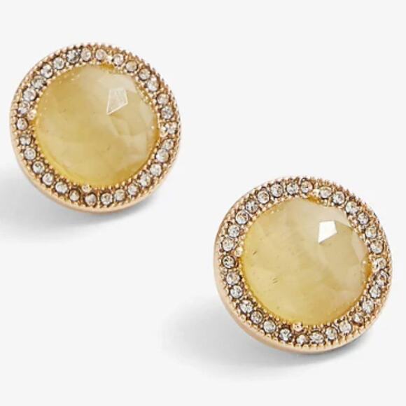 NWT, Express • Gold Rhinestone Stud Earrings - Picture 1 of 1